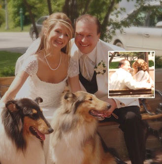 Sharing our wedding day with our collies!